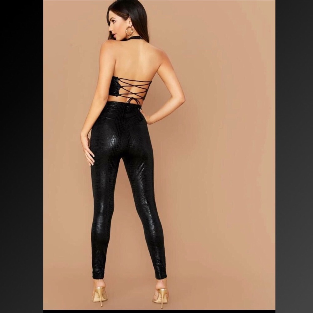 Crocodile Embossed Jumpsuit